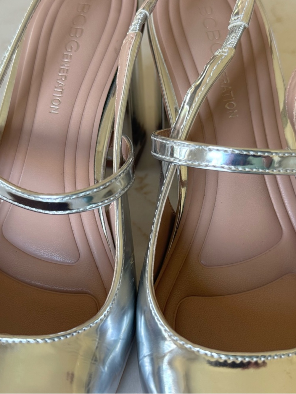 BCBGeneration Metallic Silver Pointed Sling Heels - Picture 6 of 6